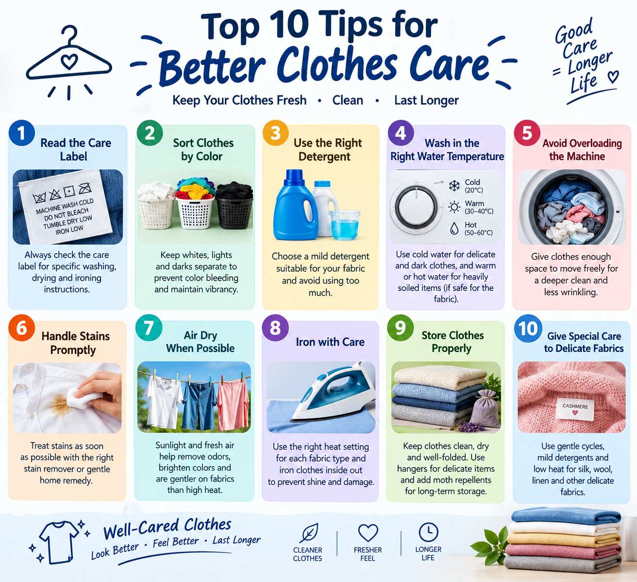 Top 10 Tips for Better Clothes Care