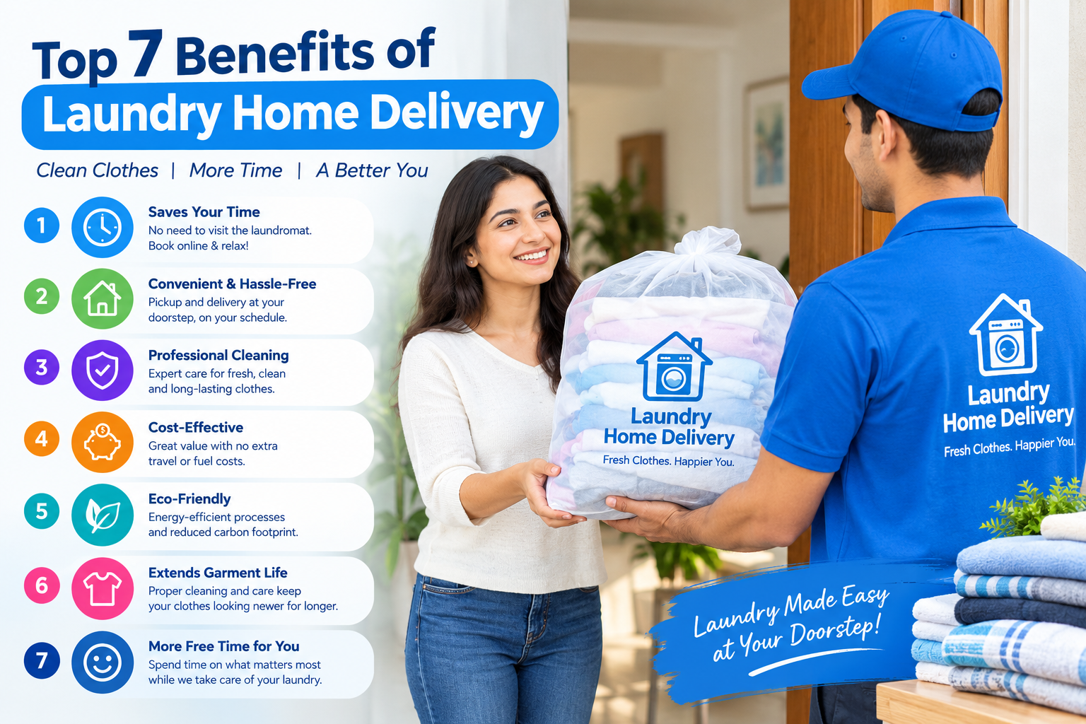 Top 7 Benefits of Laundry Home Delivery